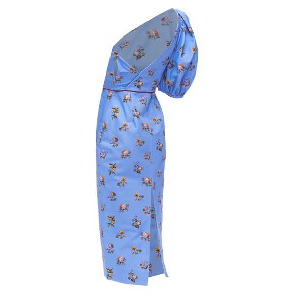 MARKARIAN Laurel Cotton Periwinkle Floral Print One Shoulder Dress Size 4 NWT - Picture 10 of 16